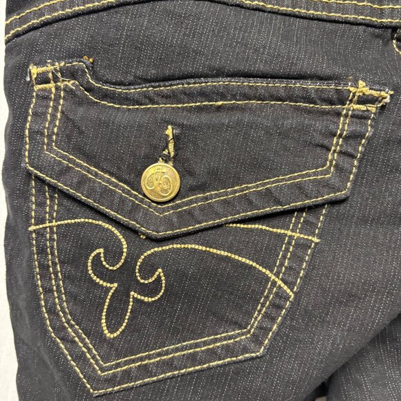 Cutie Catty Black Denim Jeans Womens Size 7 Contrast Stitching Pockets Tapered - Picture 3 of 7